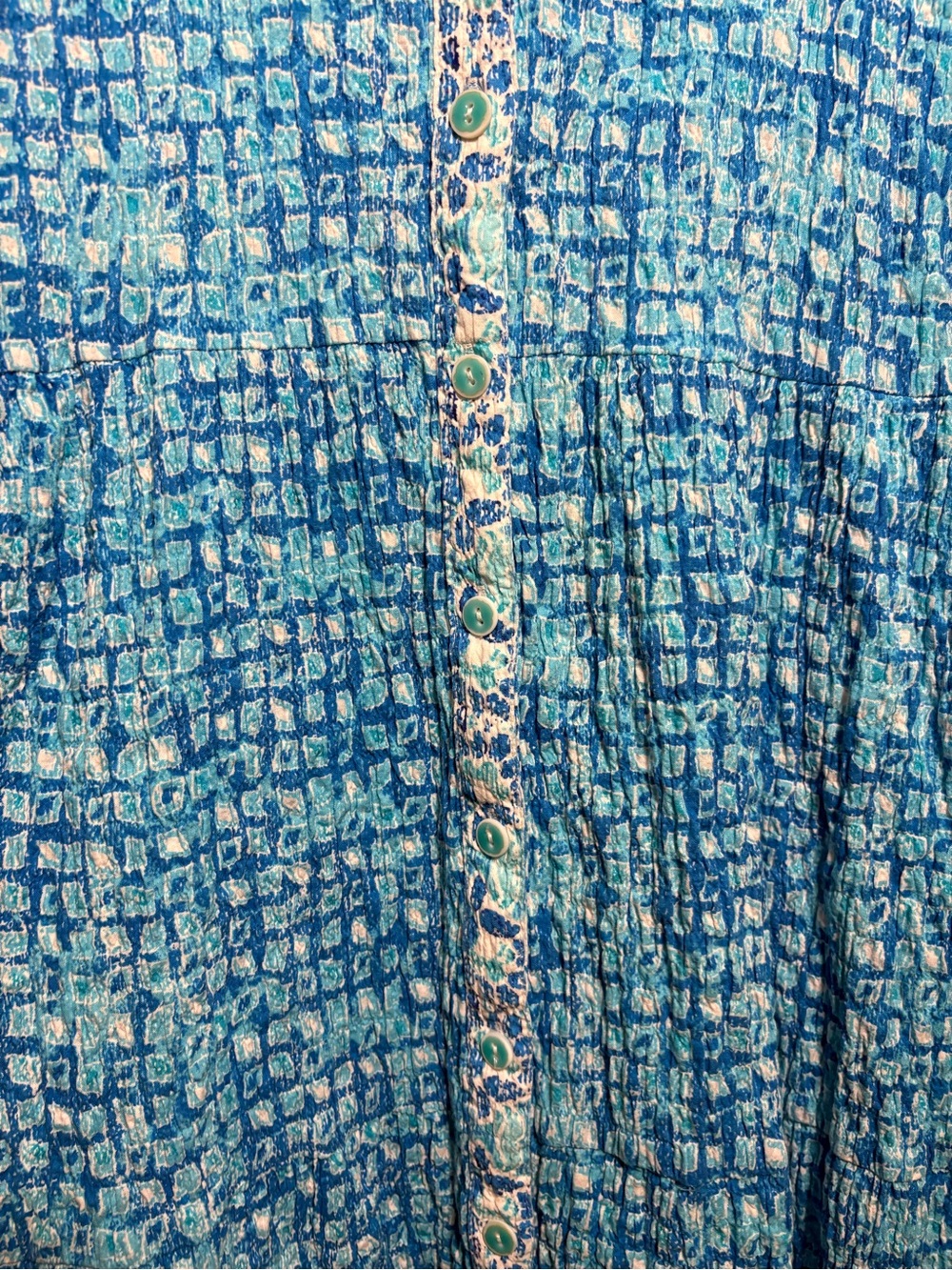 Habitat Lanai Crinkle Shirt Dress Cerulean Beachy Resort Preppy Everyday Pool - Picture 6 of 8